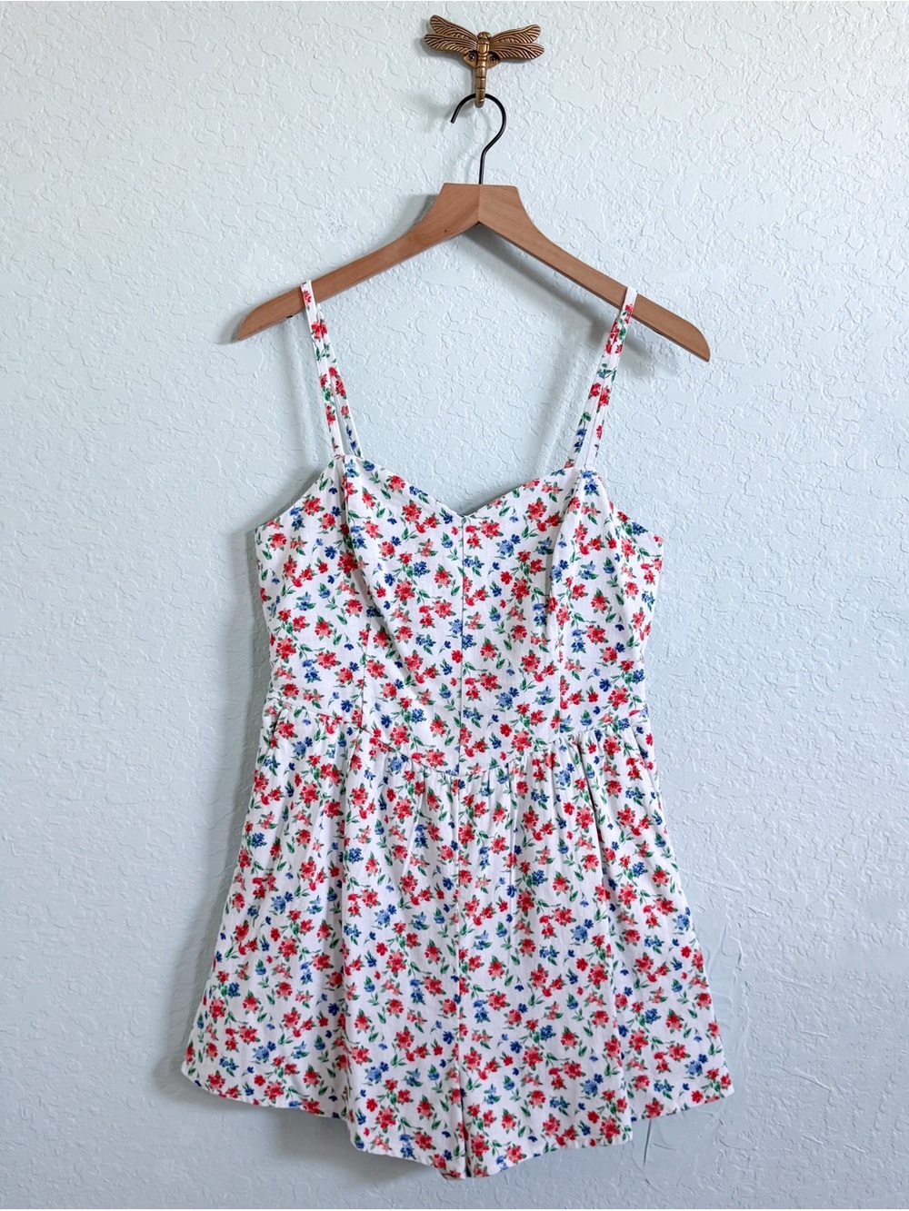 Old Navy•Linen Floral Romper•Pockets•Womens